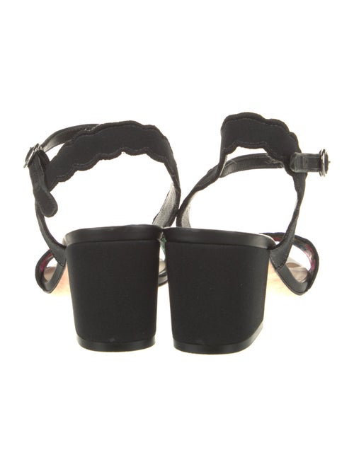 Isa Tapia Floral Print Embroidered Accent Sandals