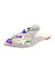 Isa Tapia Suede Floral Print Mules