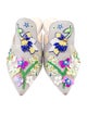 Isa Tapia Suede Floral Print Mules