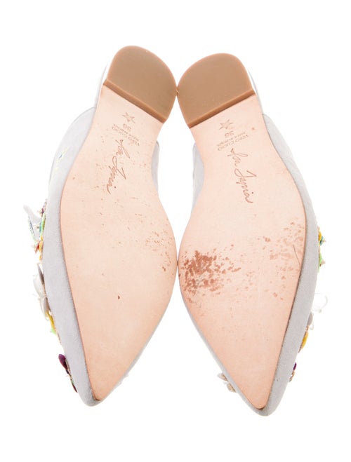 Isa Tapia Suede Floral Print Mules