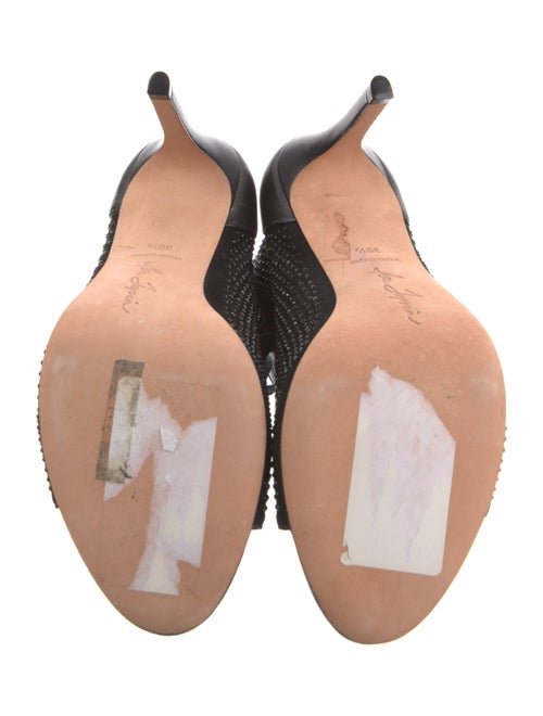 Isa Tapia Leather Crystal Embellishments Lace-Up Boots