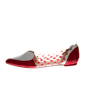 Isa Tapia Suede Polka Dot Print D'Orsay Flats