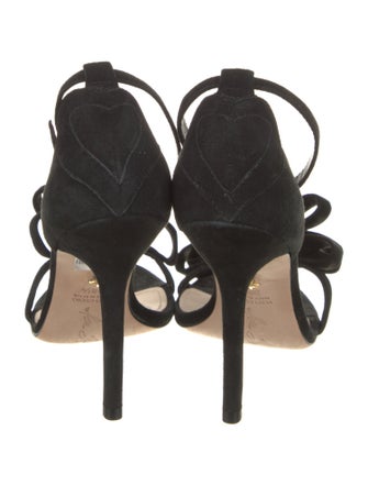 Isa Tapia Suede Bow Accents Sandals