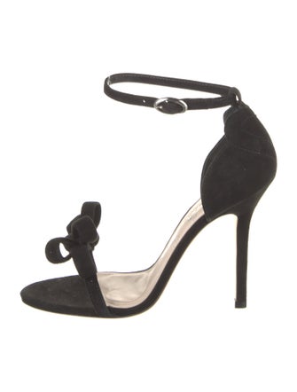 Isa Tapia Suede Floral Print Sandals