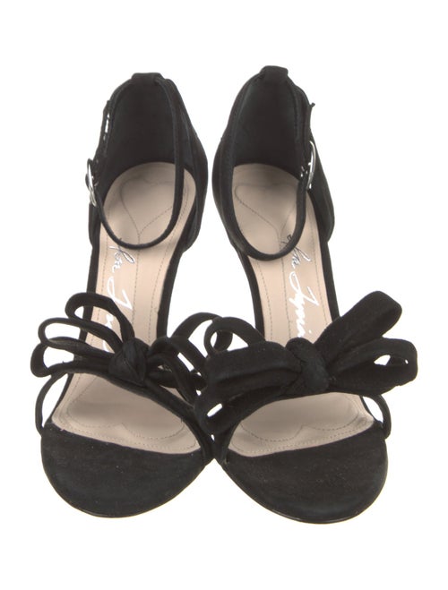 Isa Tapia Suede Floral Print Sandals