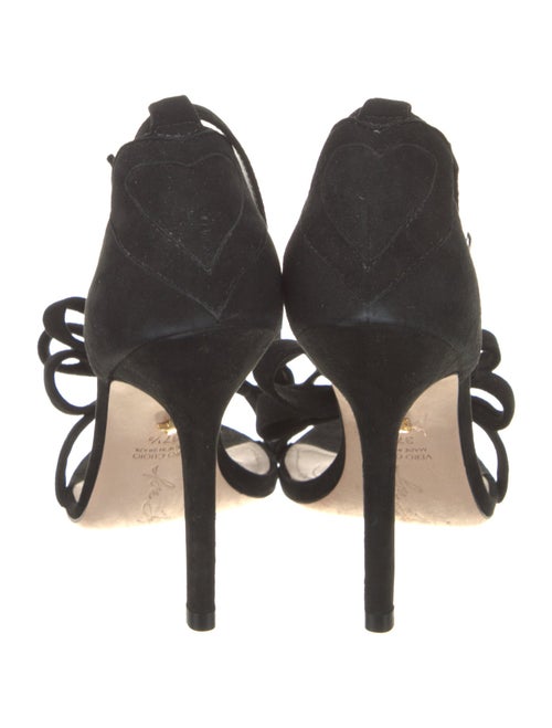 Isa Tapia Suede Floral Print Sandals