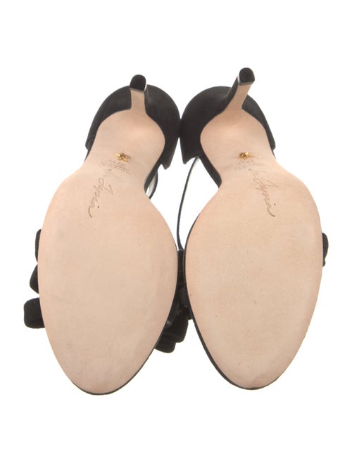 Isa Tapia Suede Floral Print Sandals