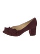 Isa Tapia Suede Bow Accents Pumps