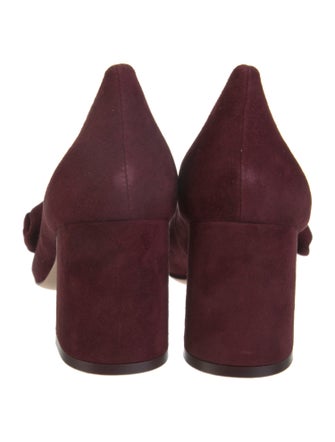Isa Tapia Suede Bow Accents Pumps
