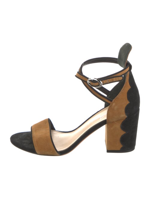 Isa Tapia Suede Colorblock Pattern Sandals
