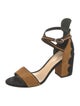 Isa Tapia Suede Colorblock Pattern Sandals