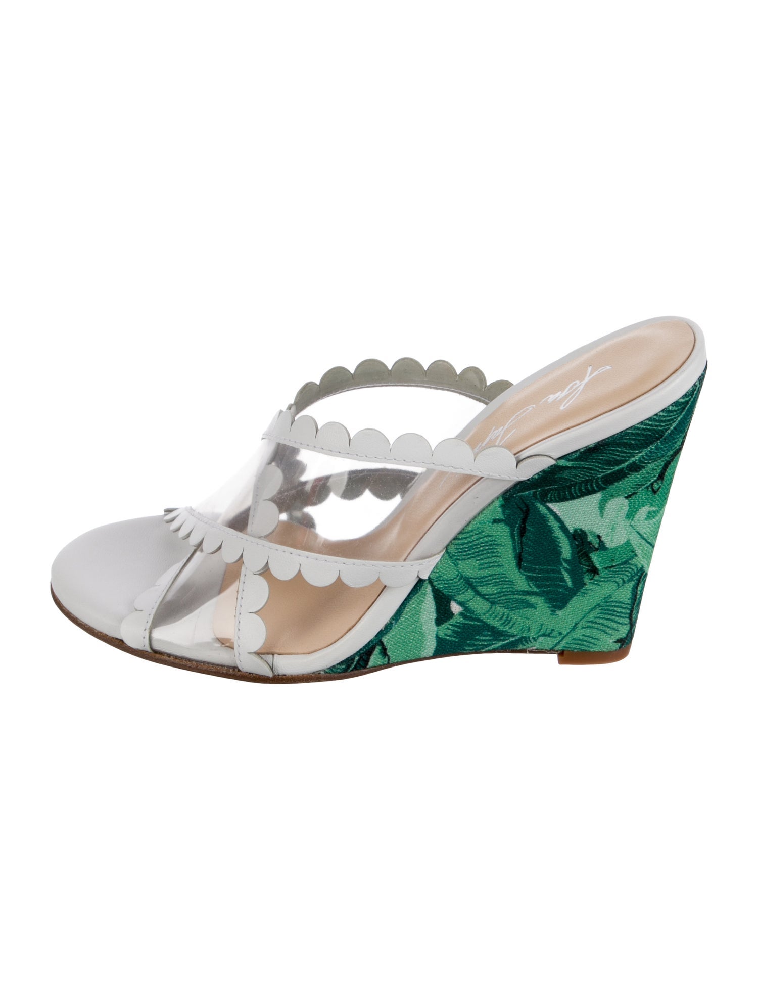 Isa Tapia Leather Printed Slides