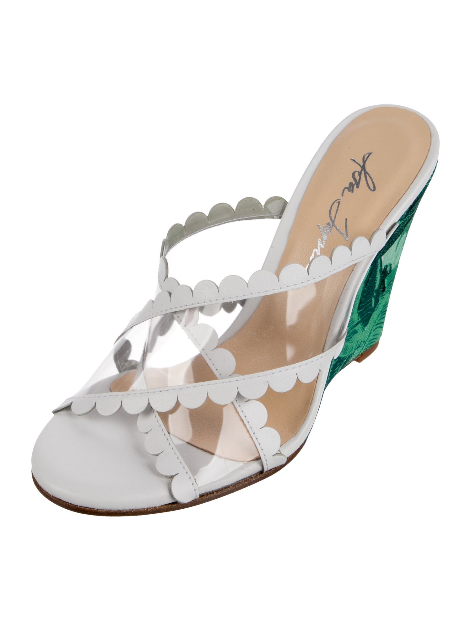 Isa Tapia Leather Printed Slides