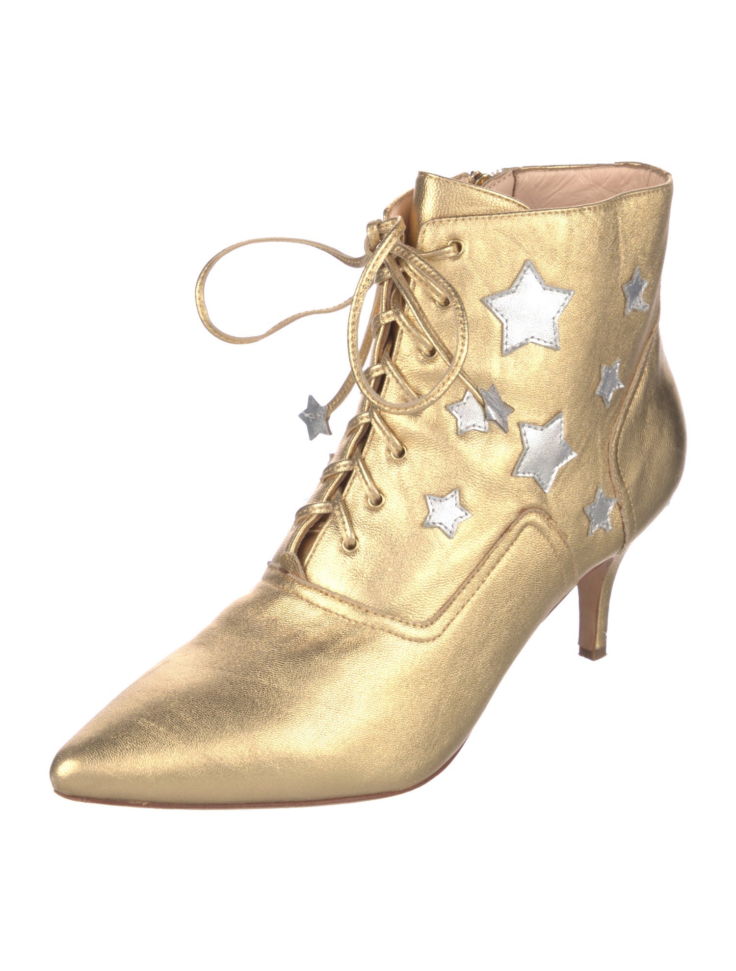 Isa Tapia Leather Printed Lace-Up Boots