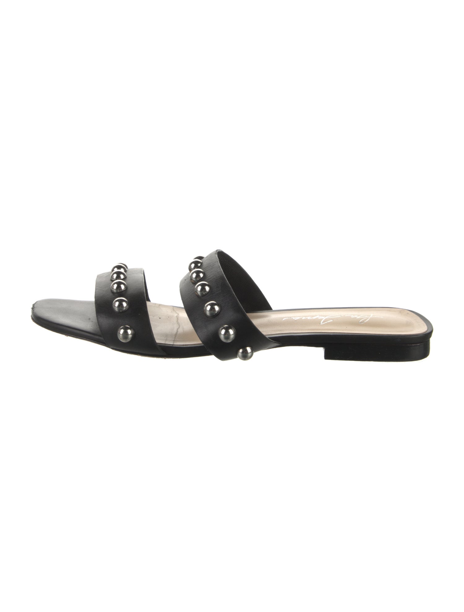 Isa Tapia Leather Studded Accents Slides