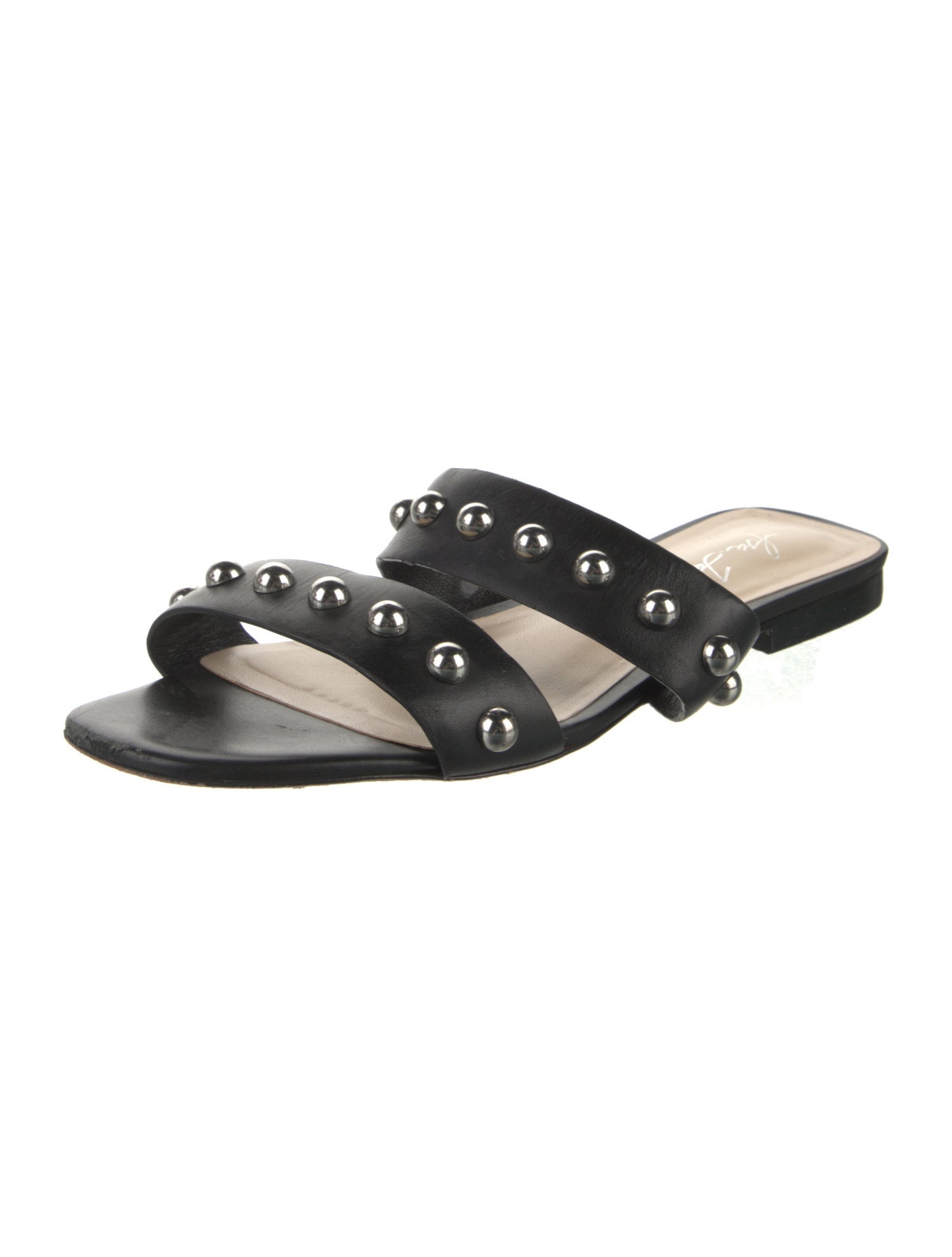 Isa Tapia Leather Studded Accents Slides