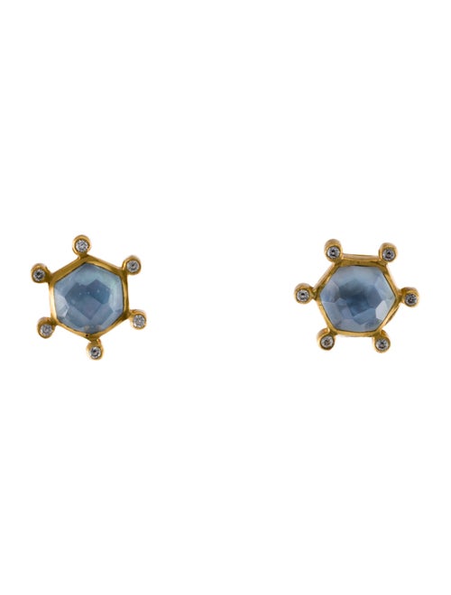 Julie Vos Mother of Pearl & Crystal Stud Earrings