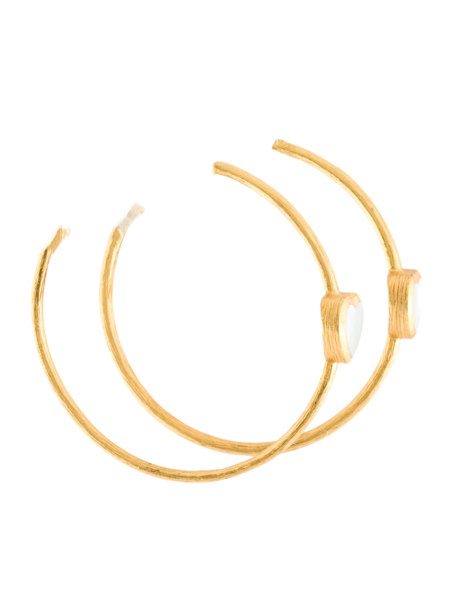 Julie Vos Mother of Pearl Heart Hoop Earrings
