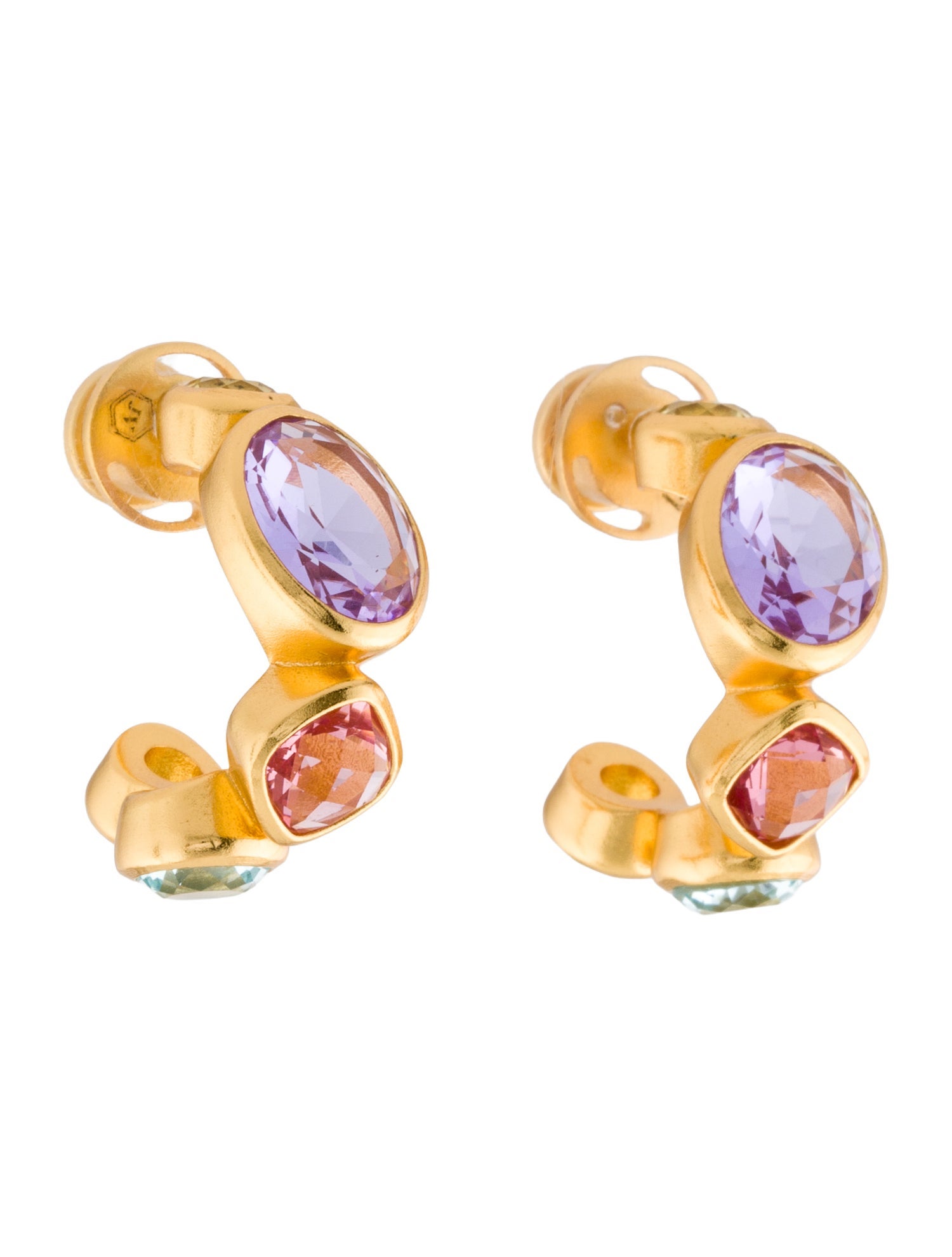 Julie Vos Glass Kaleidoscope Hoop Earrings