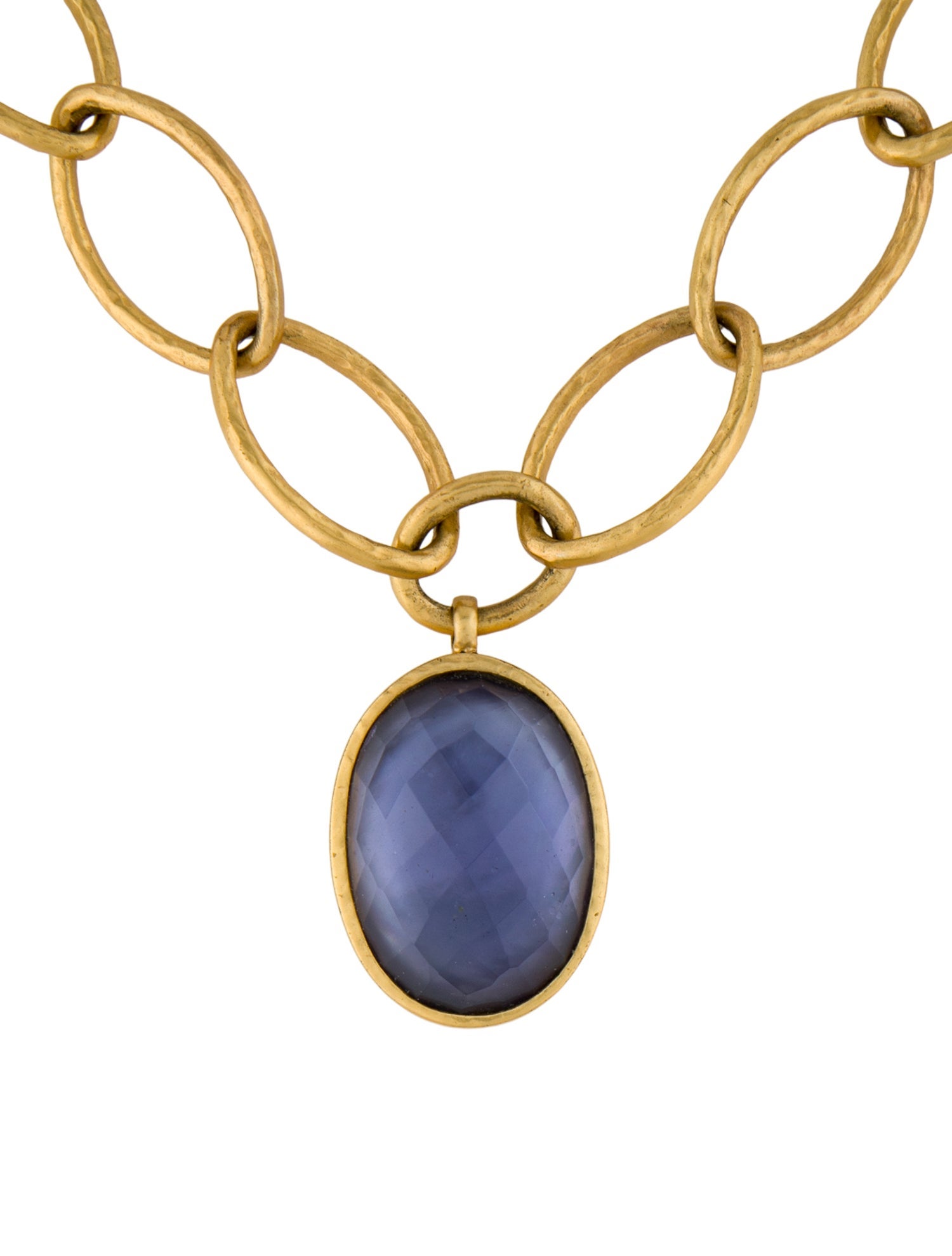 Julie Vos Blue Stone Pendant Necklace
