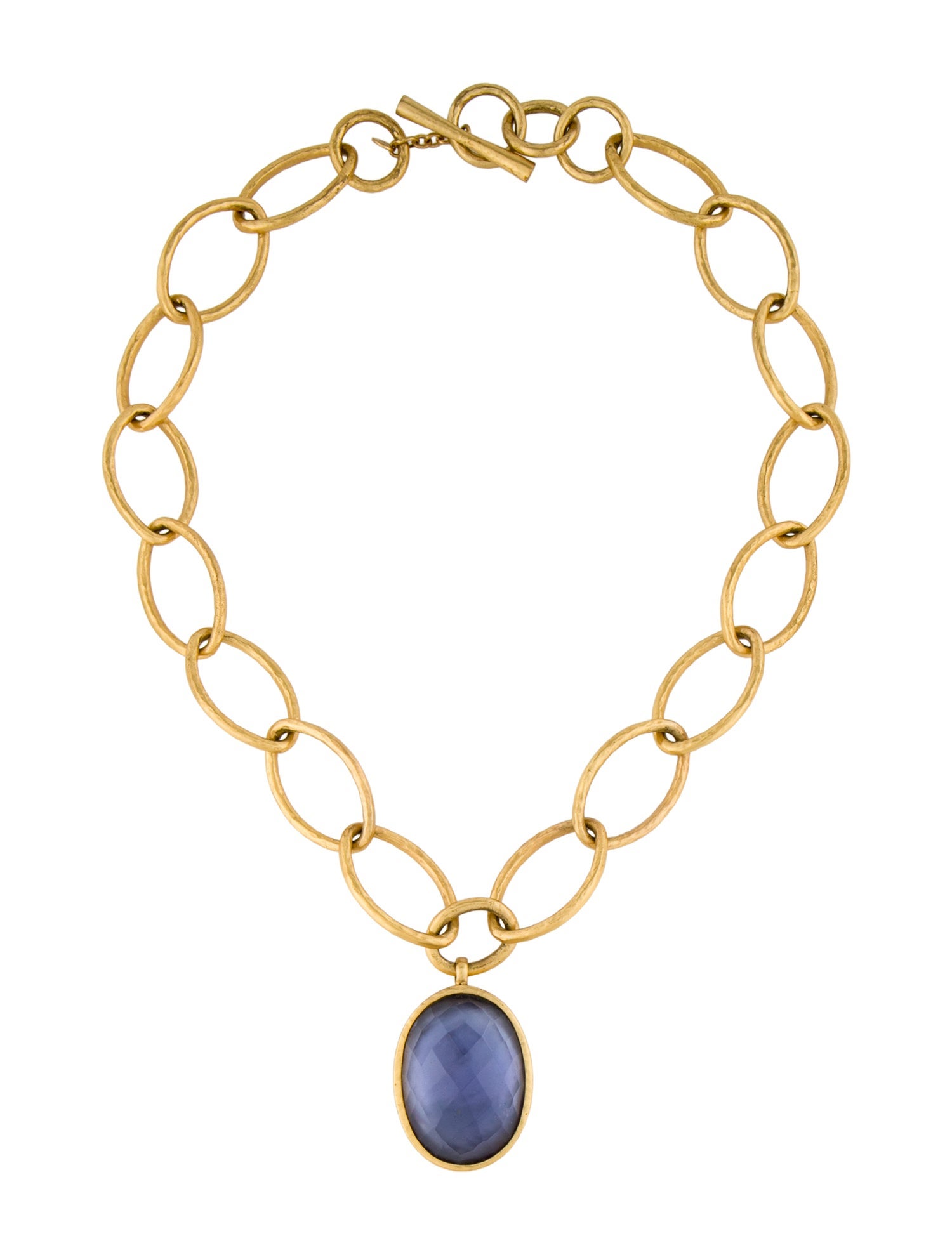 Julie Vos Blue Stone Pendant Necklace