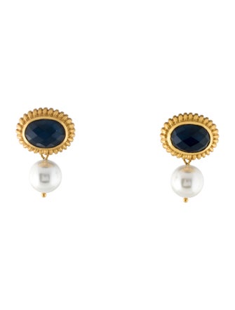 Julie Vos Faux Pearl Byzantine Drop Earrings