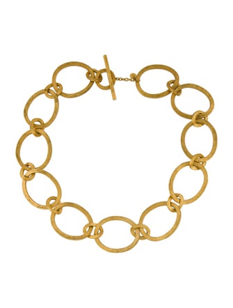 Julie Vos Textured Link Toggle Necklace