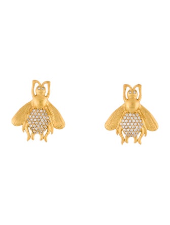Julie Vos Cubic Zirconia Bee Stud Earrings