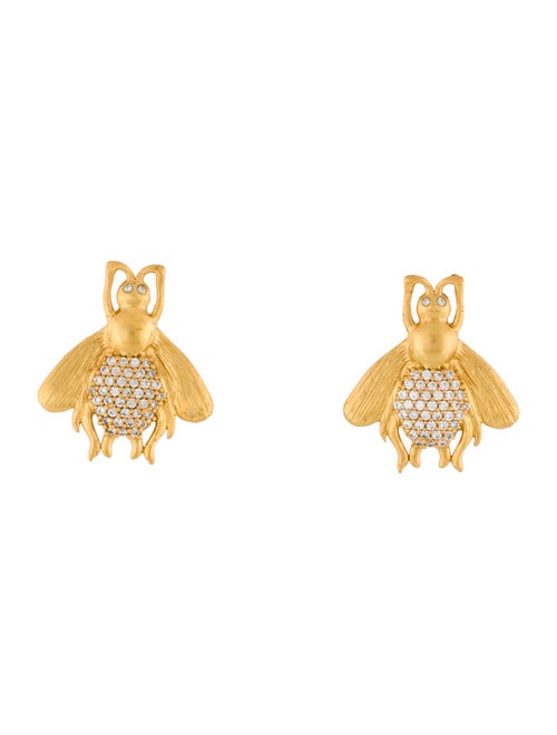 Julie Vos Cubic Zirconia Bee Stud Earrings