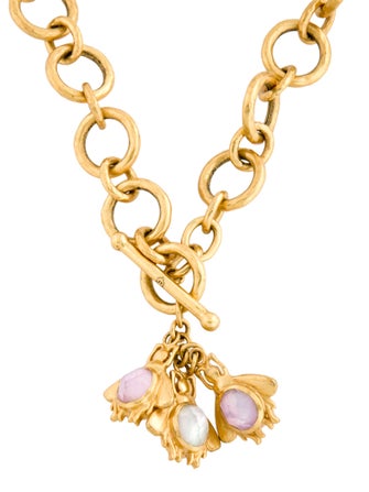 Julie Vos Crystal Bee Charm Chain Necklace