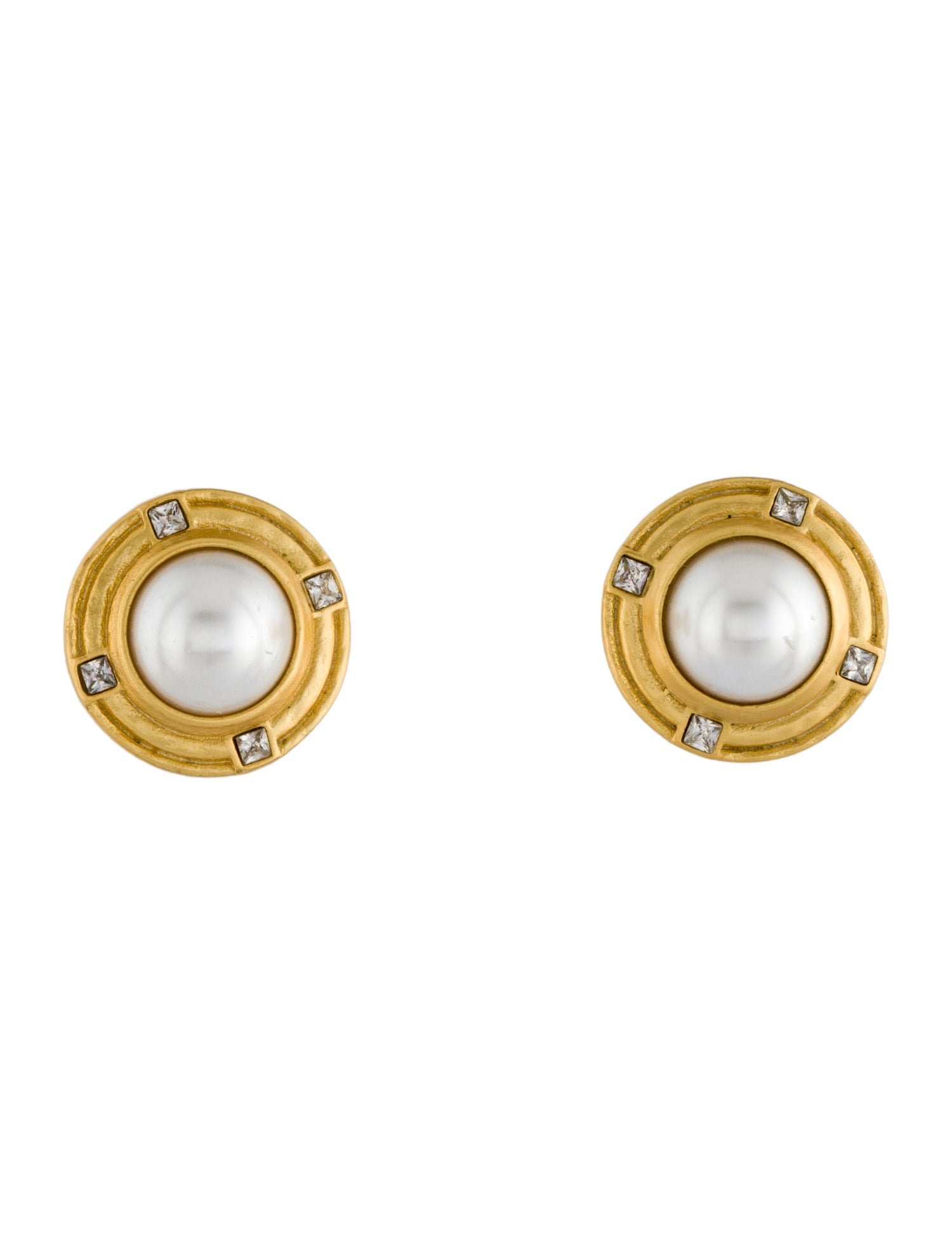 Julie Vos Crystal & Faux Pearl Astor Stud Earrings