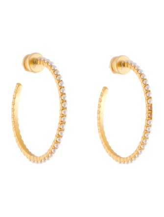 Julie Vos Faux Pearl Hoop Earrings