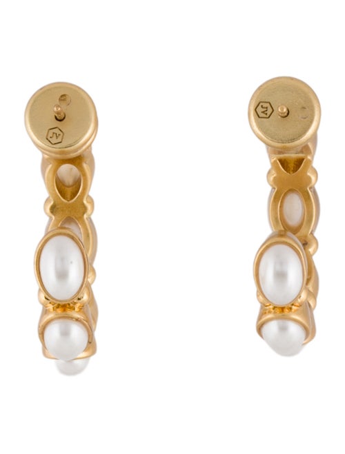 Julie Vos Faux Pearl Hoop Earrings