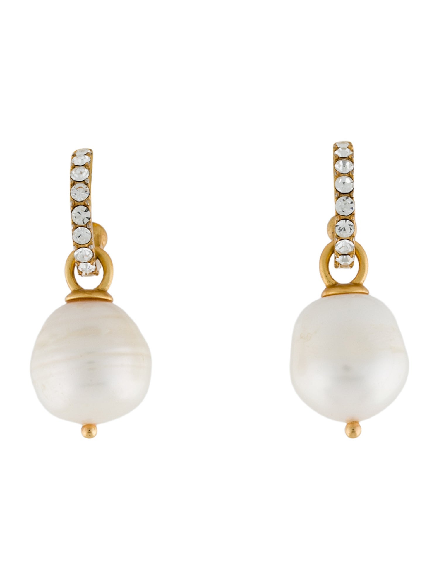 Julie Vos Pearl Crystal Drop Earrings