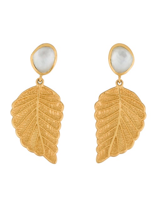 Julie Vos Glass Leaf Drop Earrings