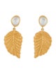 Julie Vos Glass Leaf Drop Earrings