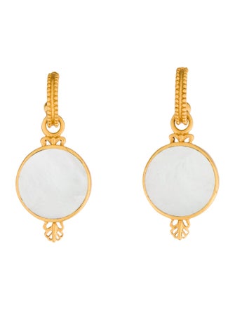 Julie Vos Mother of Pearl Drop Hoop Earrings