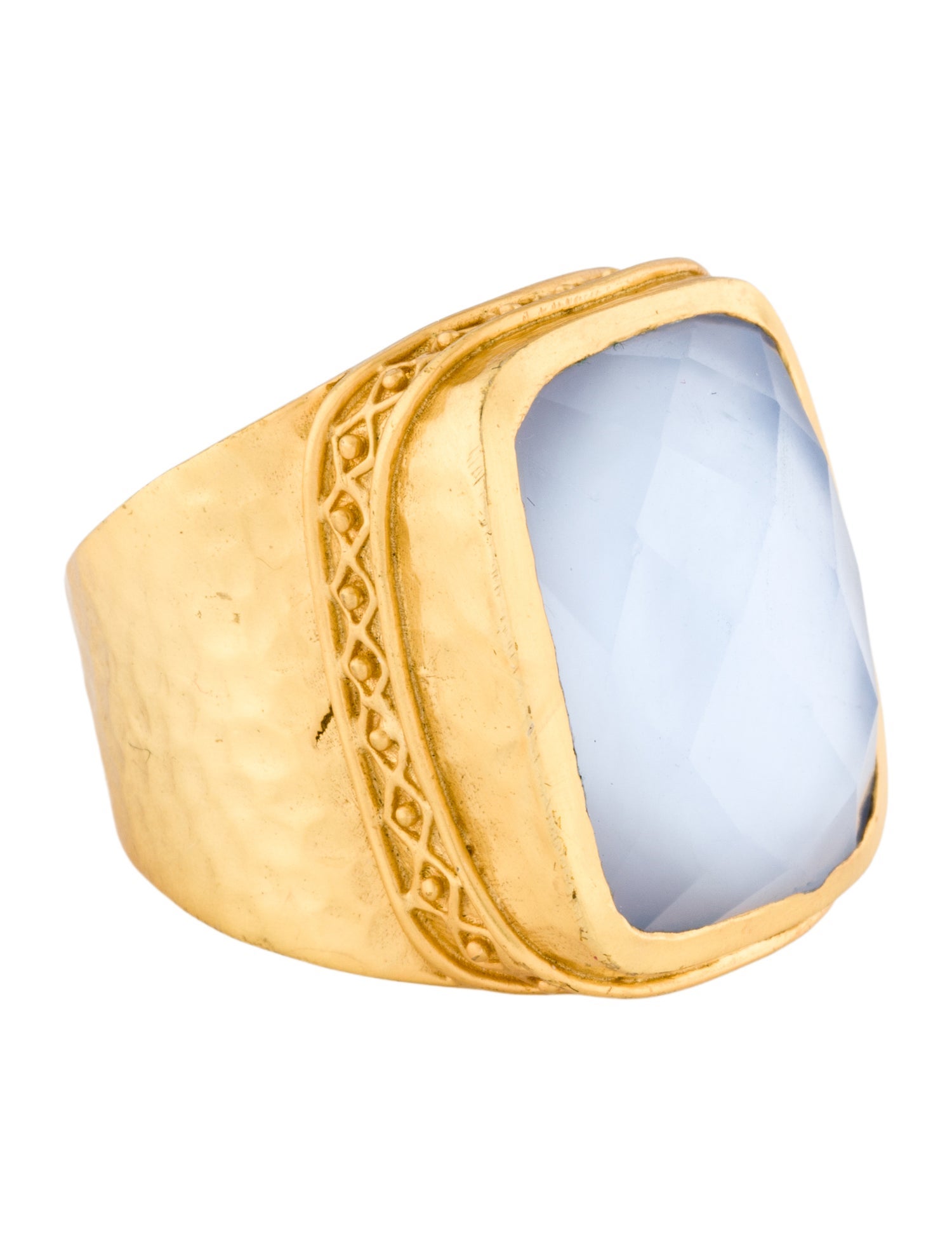 Julie Vos Mother Of Pearl & Glass Cocktail Ring
