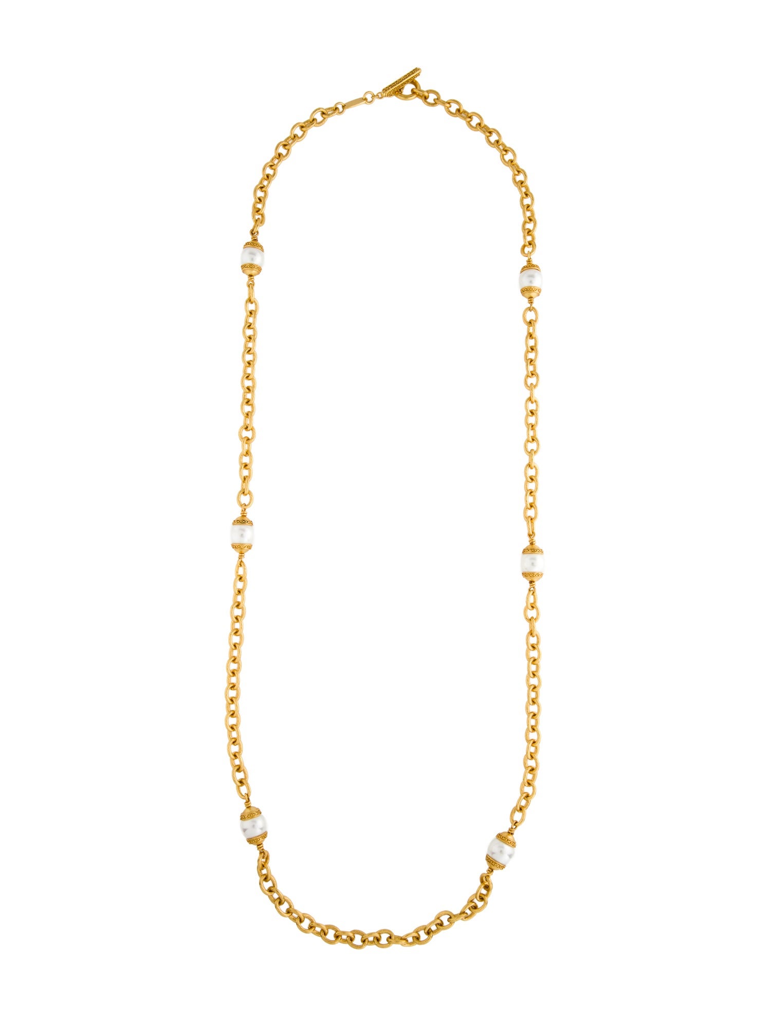 Julie Vos Faux Pearl Chain Station Necklace