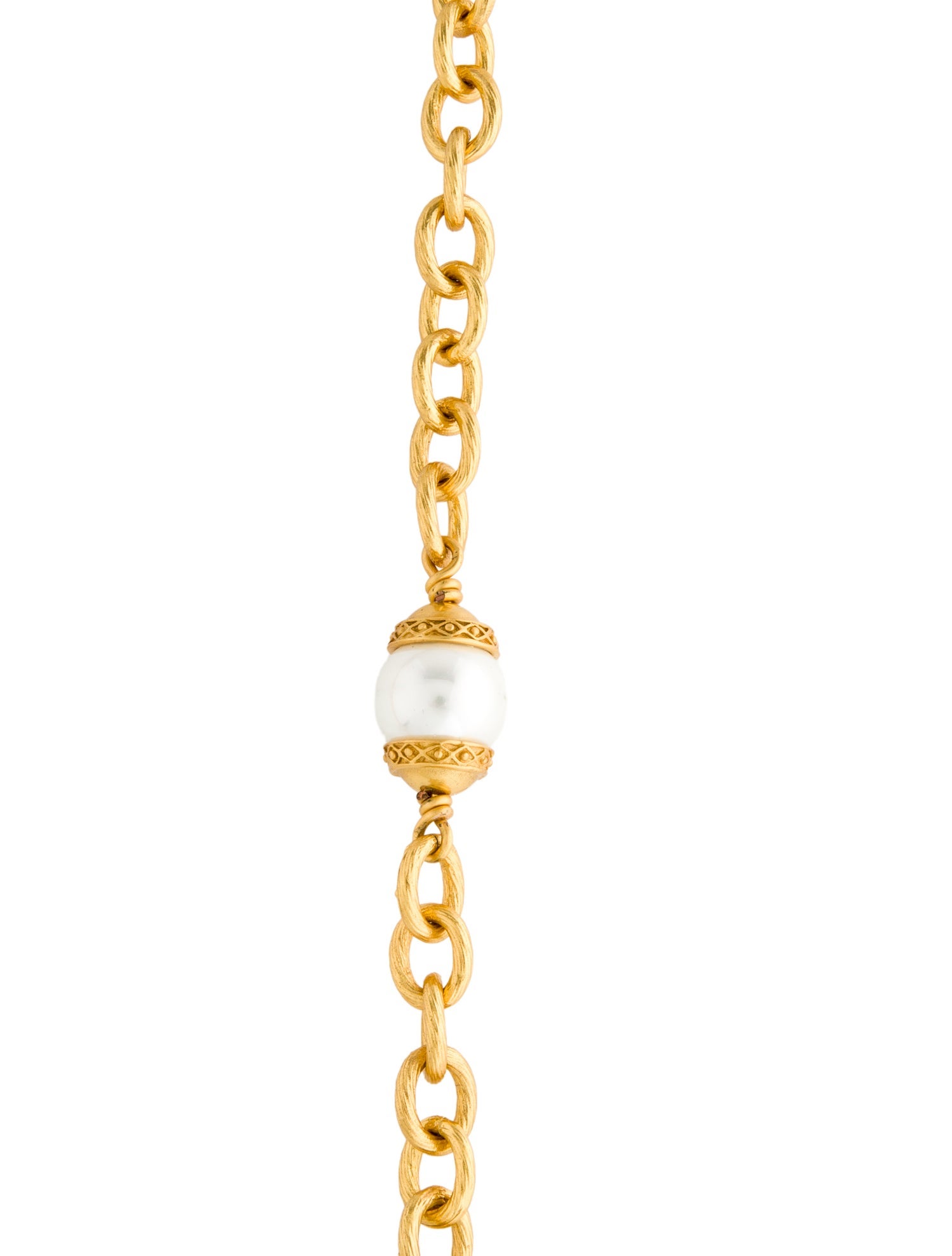 Julie Vos Faux Pearl Chain Station Necklace