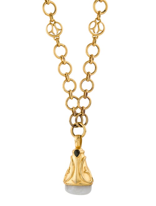 Julie Vos Long Stone Pendant Necklace