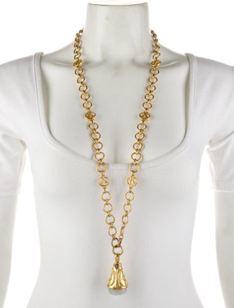 Julie Vos Long Stone Pendant Necklace