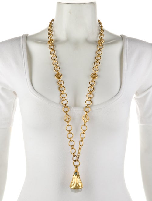 Julie Vos Long Stone Pendant Necklace