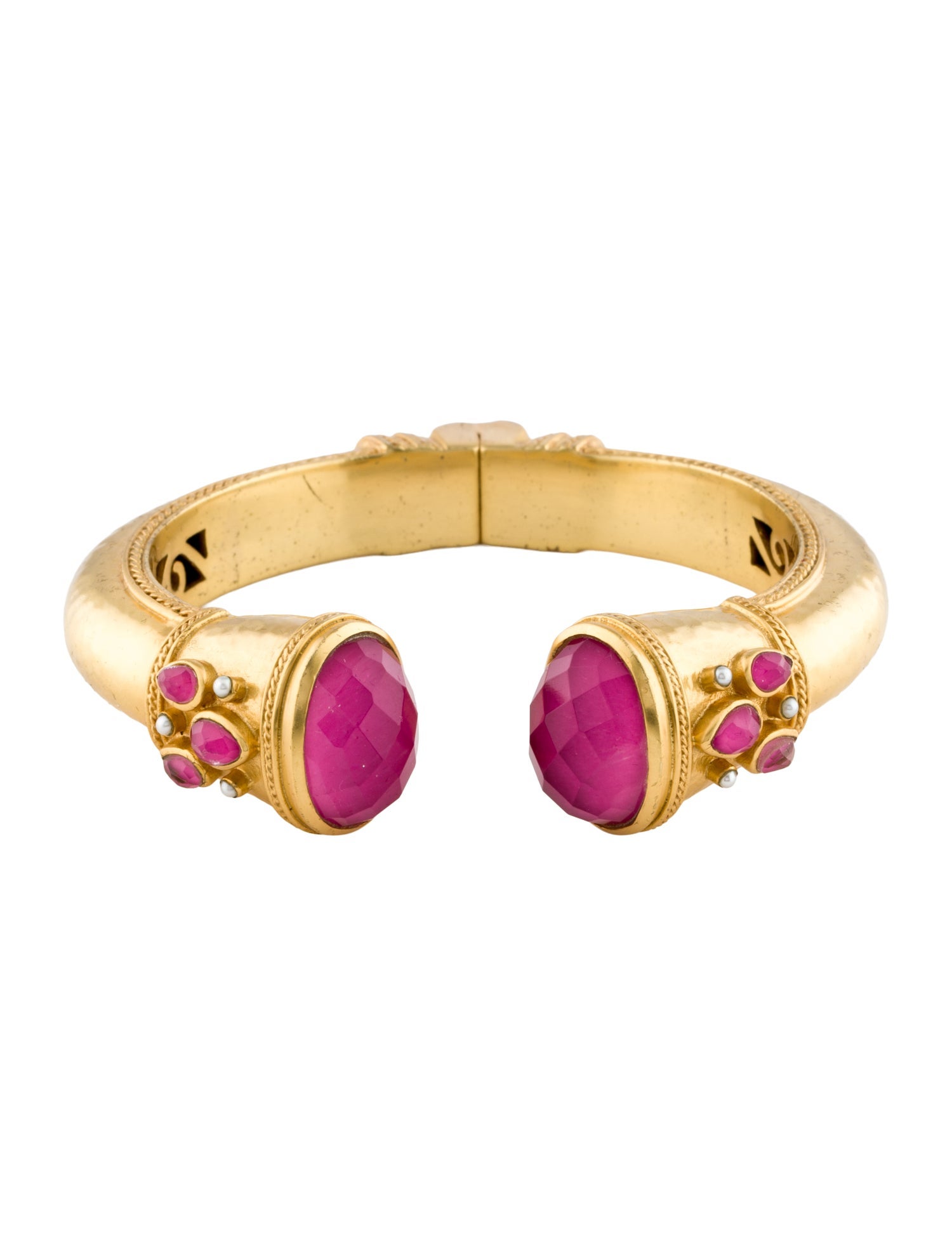 Julie Vos Pearl & Glass Cannes Hinged Cuff Bracelet