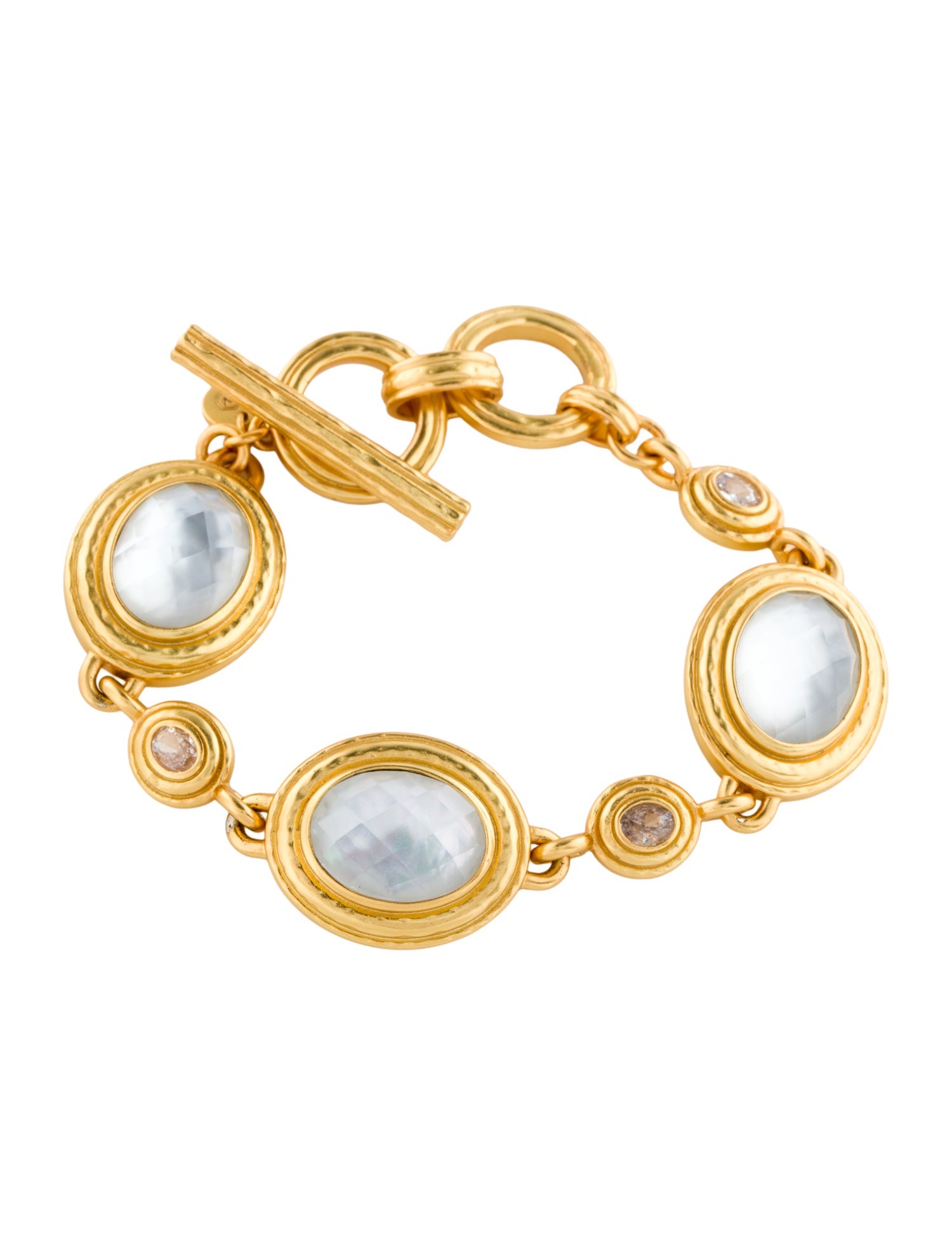 Julie Vos CZ & Glass Station Tudor Link Bracelet