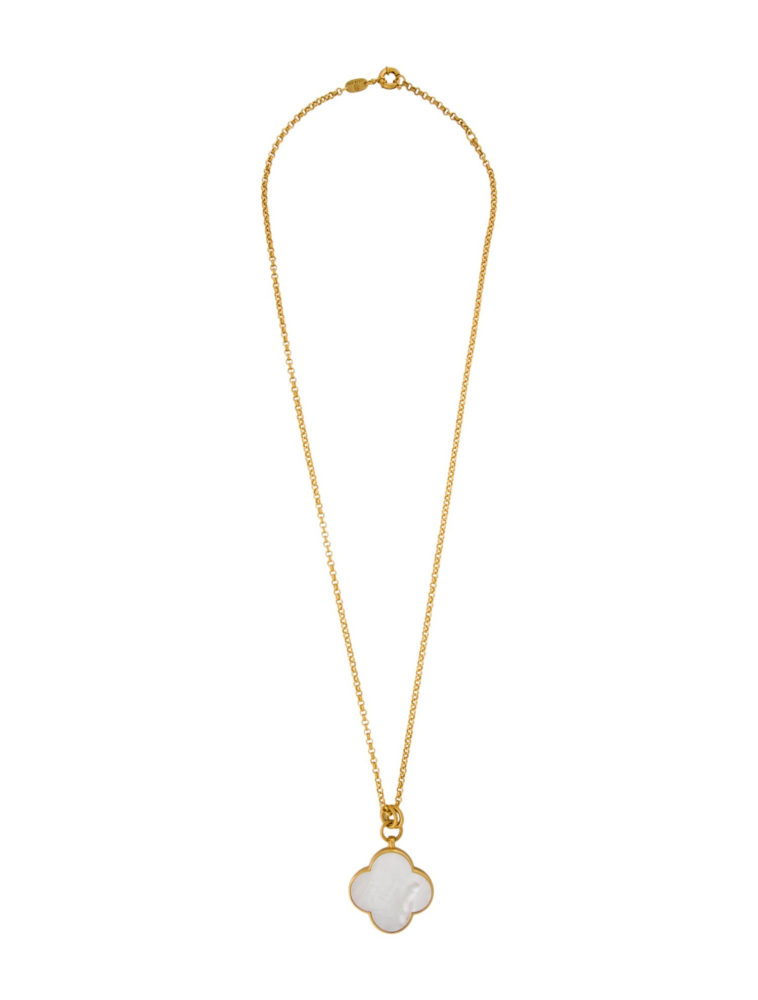 Julie Vos Mother Of Pearl Clover Pendant Necklace