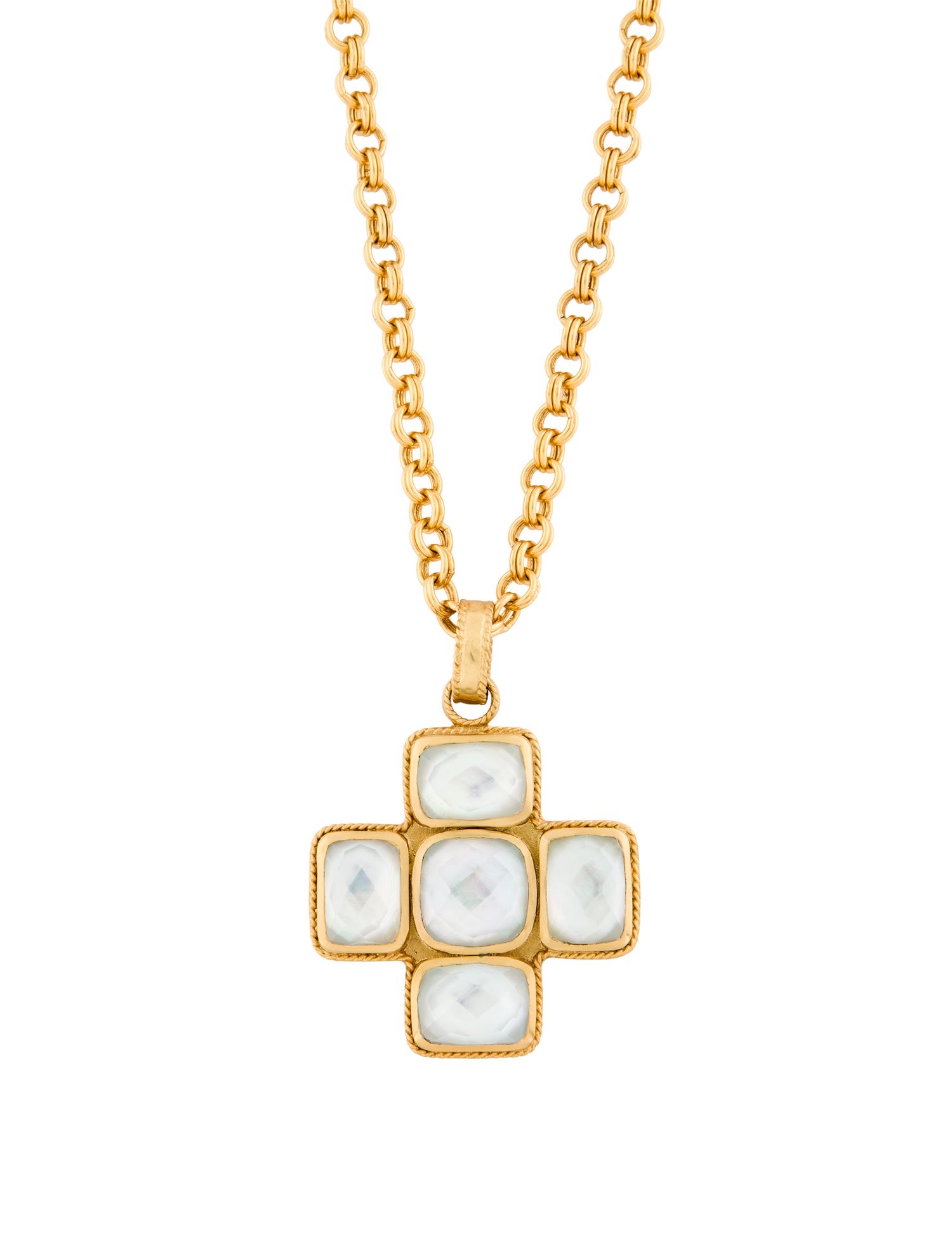 Julie Vos Crystal Cross Pendant Necklace