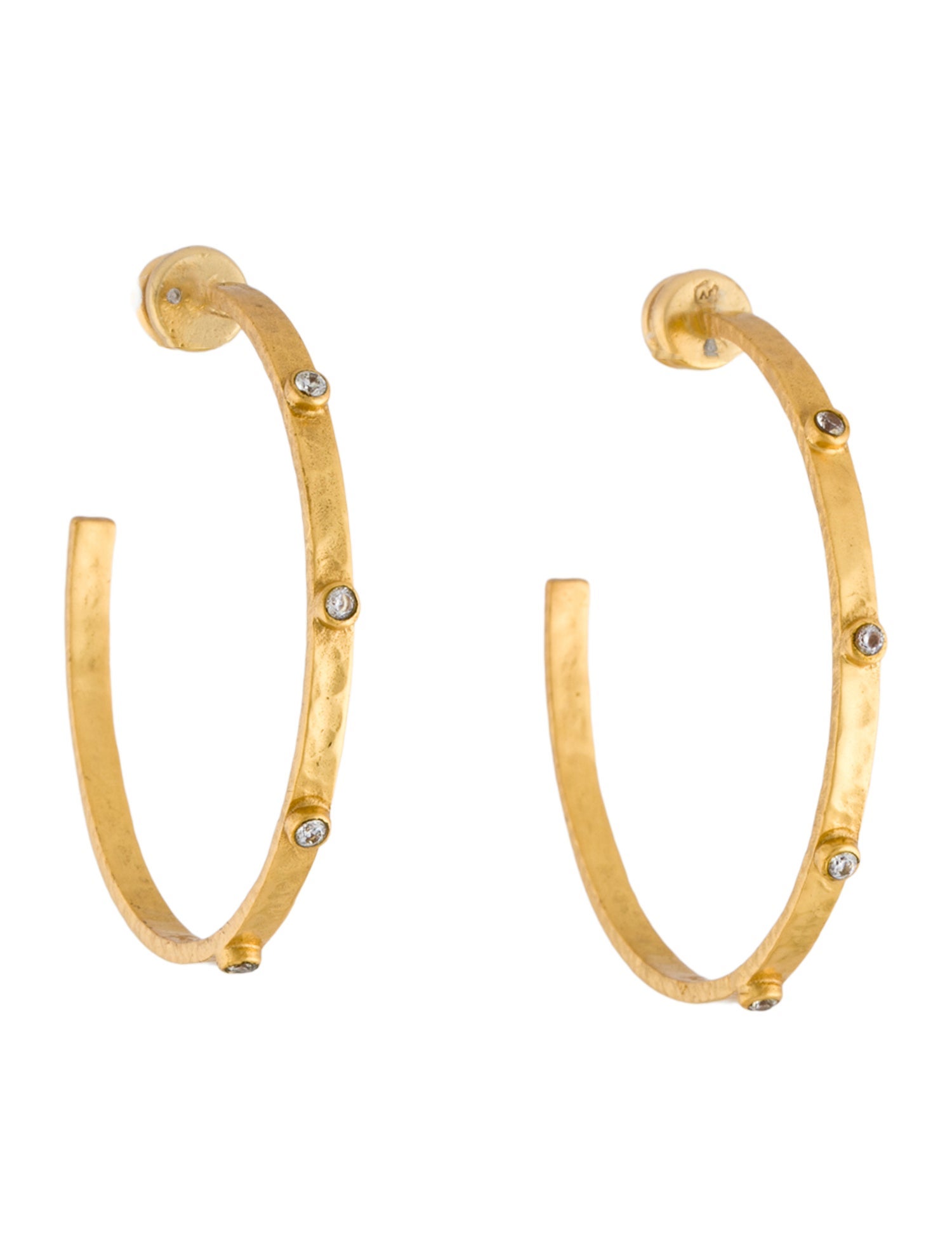 Julie Vos Crystal Crescent Hoop Earrings
