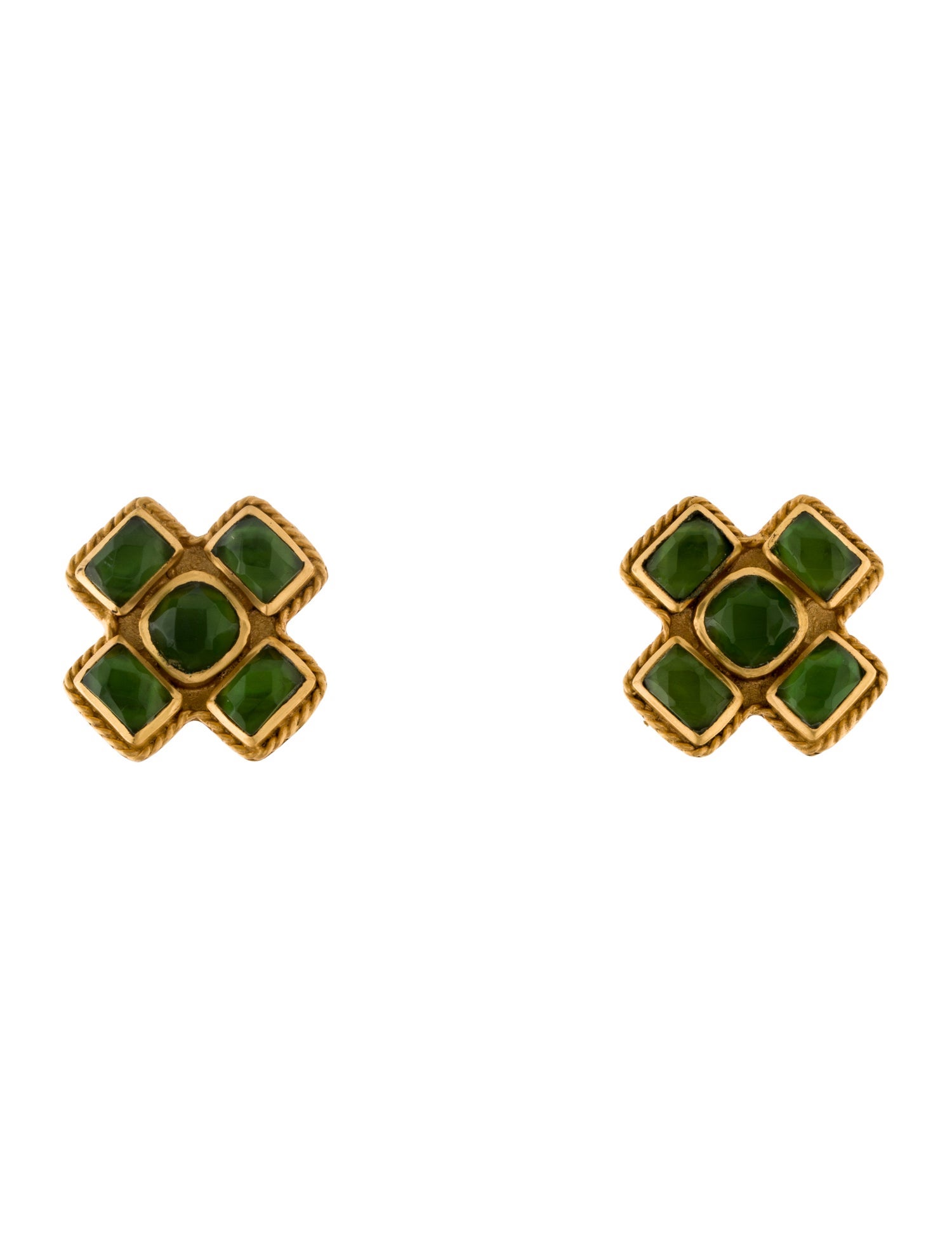 Julie Vos Glass Cross Stud Earrings