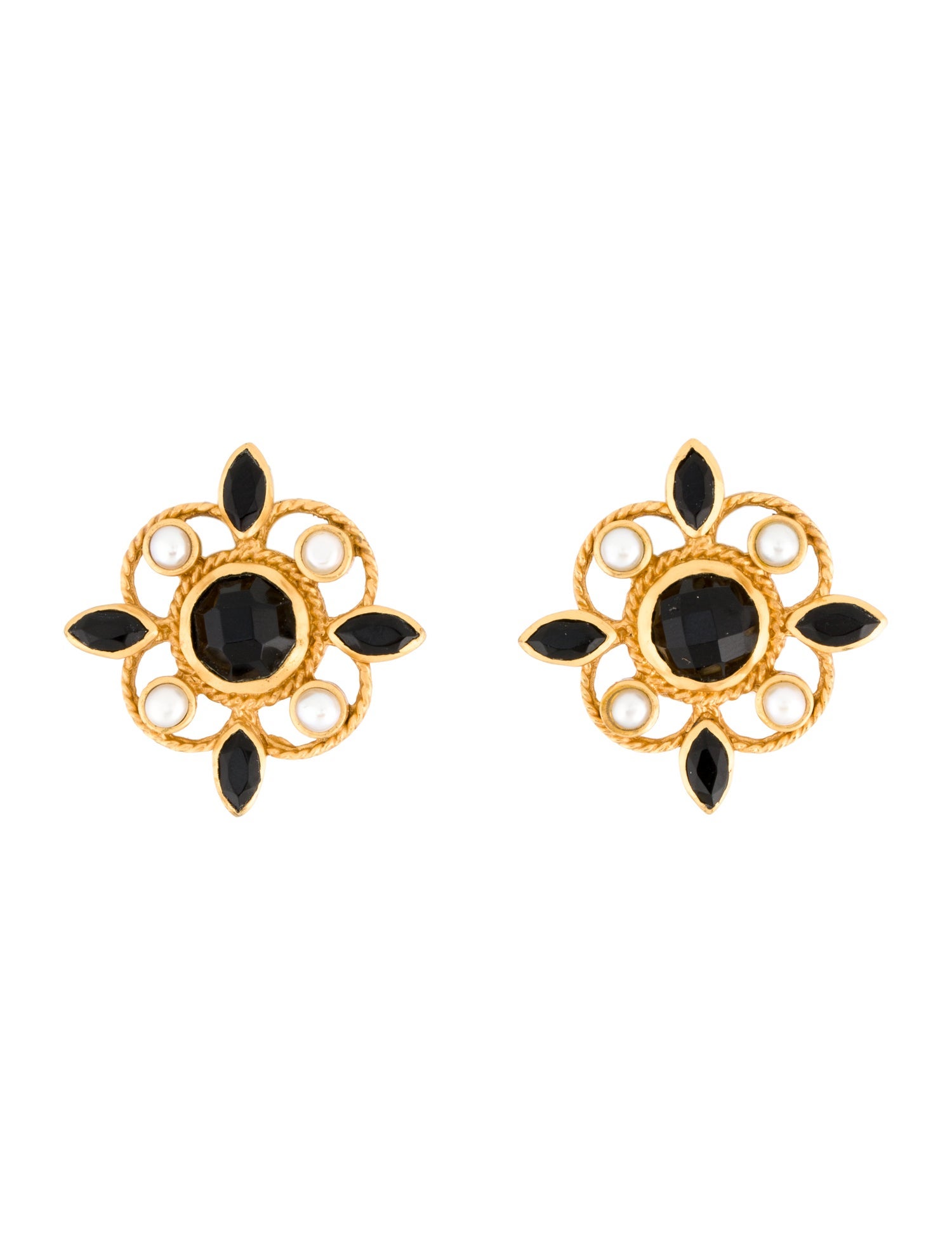 Julie Vos Pearl & Crystal Clip-On Earrings